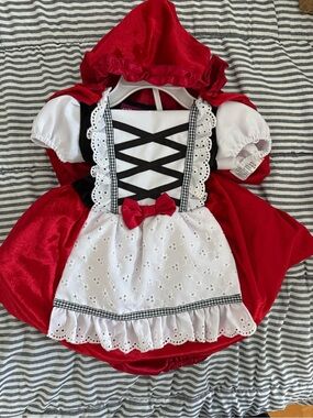 New Red Little Red Riding Hood Costume for baby 12m